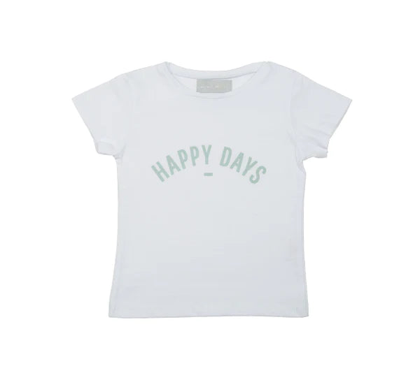 Bob & Blossom - White HAPPY DAYS T Shirt
