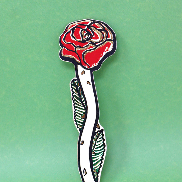 Rose Bookmark - Cream