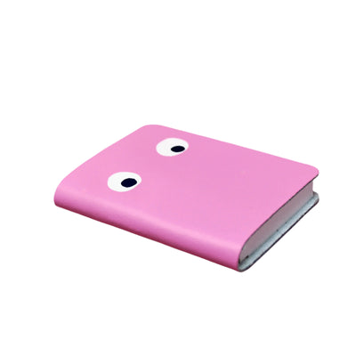 Googly Eye Mini Leather Notebook - Hot Pink