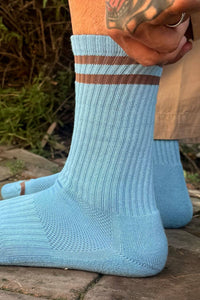 Extended Boyfriend Socks - Powder Blue