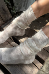 Mohair Veil Socks - Mocha
