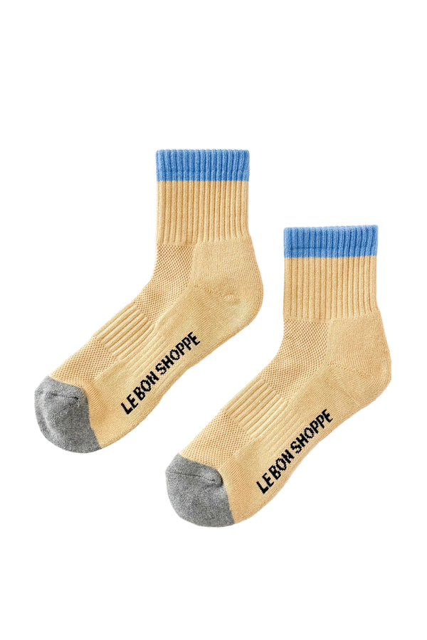 Color Block Girlfriend Socks - Yellow Blue