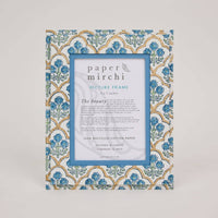 Block Printed Picture Frame (5X7) - Trellis Indigo