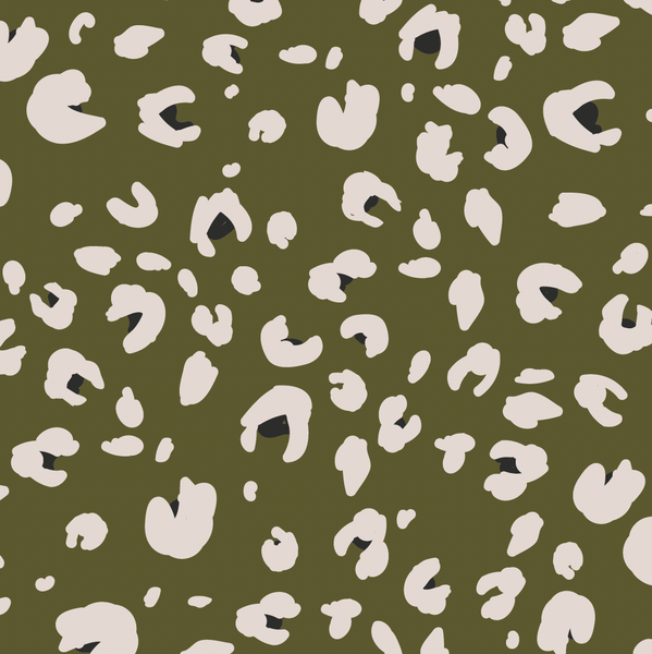 MOSS GREEN LEOPARD PRINT GIFT WRAP: ROLLED