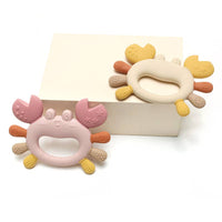 Silicone Teething Ring Crab - Beige