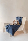 TBCo - Recycled Wool Large Pet Blanket in Navy Herringbone