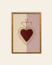 Queen of the Rodeo - Giclee Art Print Love Heart (Mauve): A3