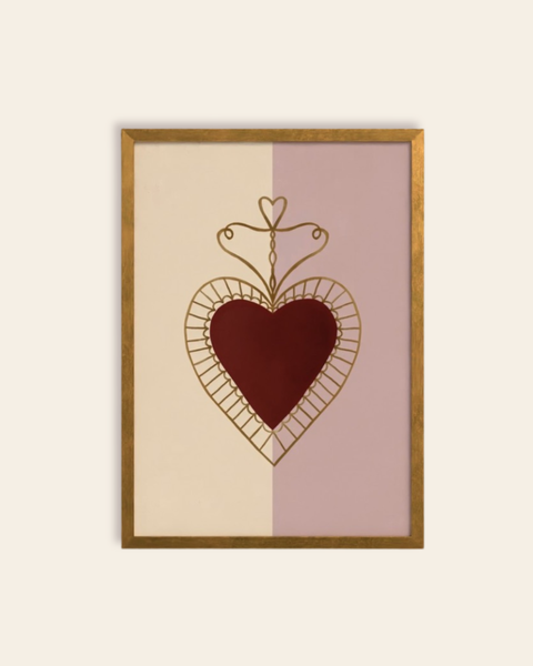 Queen of the Rodeo - Giclee Art Print Love Heart (Mauve): A3