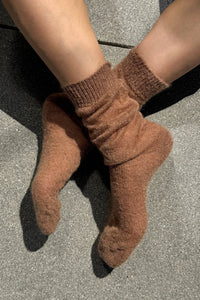 Mohair Veil Socks - Mocha