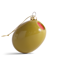 Olive Glass Decoration, 7cm