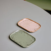 70s Ceramic Tray - Crayon