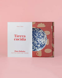 Garlic Grater Plate - Large Ceramic Blue - Persia