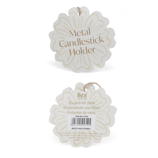 Enamel candlestick (13cm) - Vibrant pink