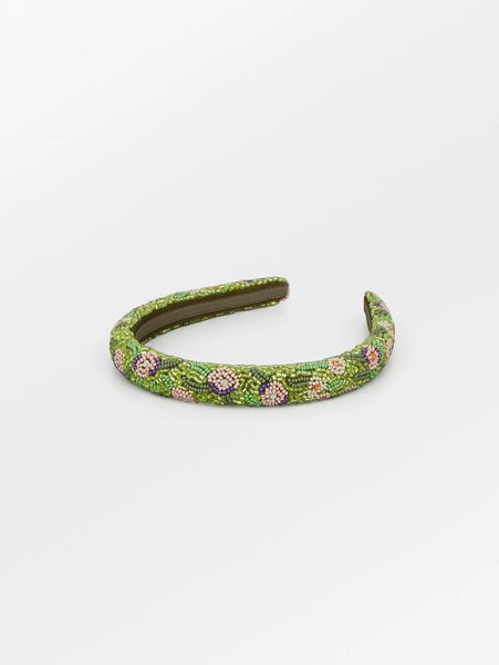 Petulia Slim Beaded Hairbrace - Primrose Green