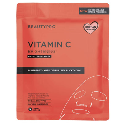VITAMIN-C Brightening Sheet Mask - 100% Biodegradable
