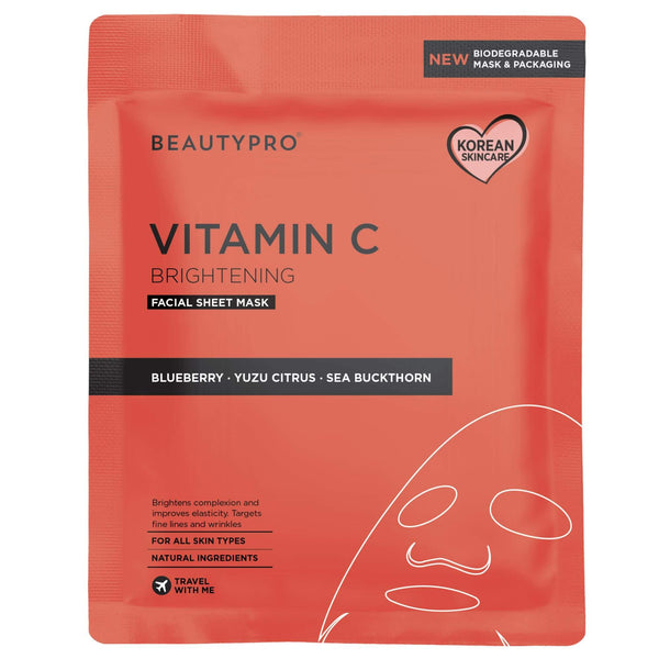 VITAMIN-C Brightening Sheet Mask - 100% Biodegradable