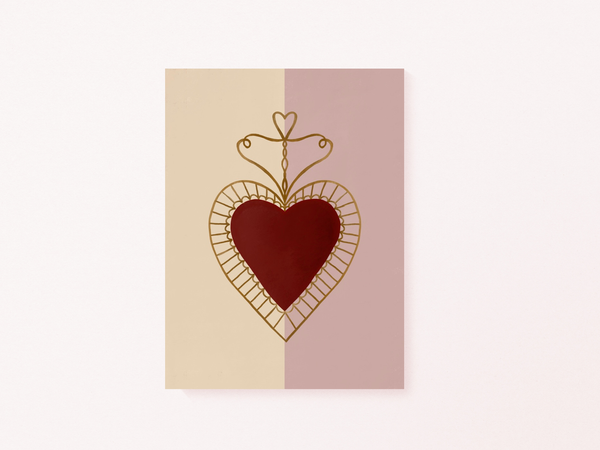 Queen of the Rodeo - Giclee Art Print Love Heart (Mauve): A3