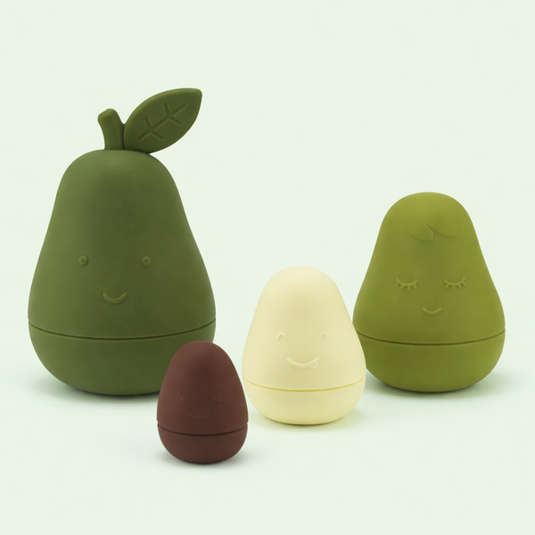 Silicone Matryoshka Avocado Stacking Toy