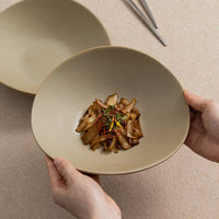 Gohobi Japanese Ceramic Irregular Salad Bowl: 8.5 inch