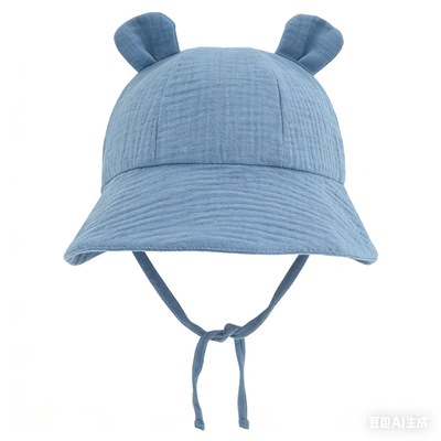 Muslin Baby Sun Hat – Soft Blue