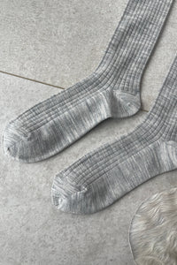Schoolgirl Socks - Merino Wool Blend: Grey Melange