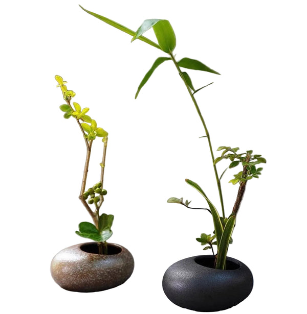 Handmade Ikebana Vase - Brown