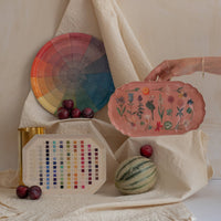 Scalloped Enamel Tray - Festival of Flowers