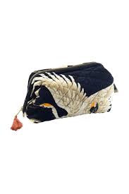 Velvet Pouch Stork Navy
