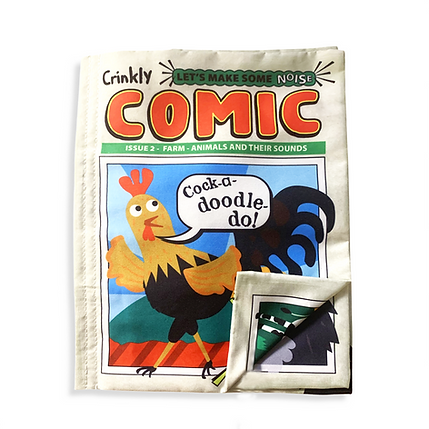 Jo & Nic’s Crinkly Cloth Books - Nursery Times Crinkle Newspaper - Comic issue Farm