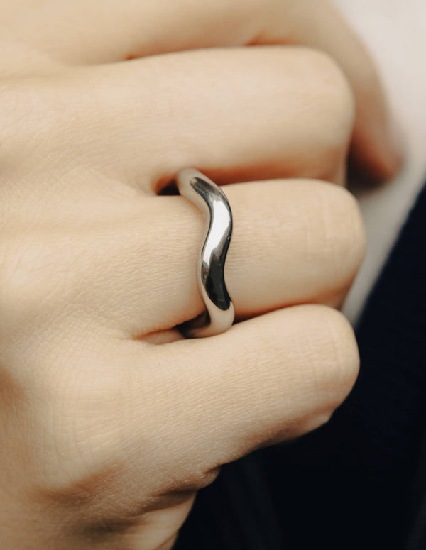 Irregular Band Ring - Silver