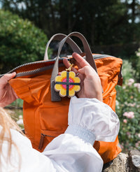 Keyring Flower Press - Oranges & Pinks