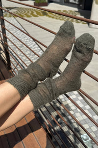 Mohair Veil Socks - Mocha