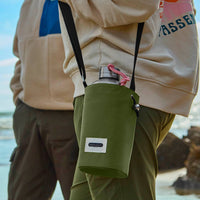 Recycled Insulated Bottle Bag - Moss