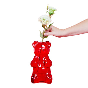 Balvi Yummy Bear Glass Vase Red Vase