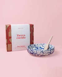 Garlic Grater Plate - Large Ceramic Blue - Persia