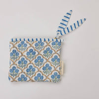 Zipped Pouch - Set of 2 - Floral Indigo