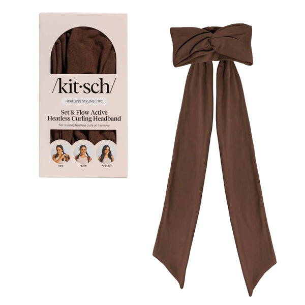 Set & Flow Heatless Curling Headband - Chocolate Brown