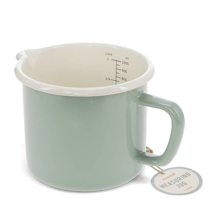 Enamel Measuring Jug 1Ltr - Pistachio Green