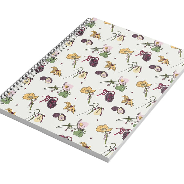 A5 Blank Wire Bound Notebook - Figgy Flowers