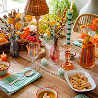 Green Stripe Straight Dinner Candle