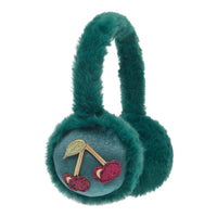 Teal Cherries Earmuffs