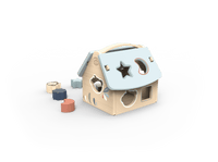 Wooden House Shape Sorter with 8 Blocks