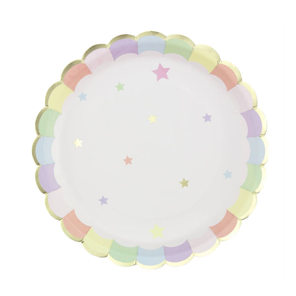 Scalloped Plates - Pastel Pink - Pack of 8