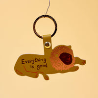 Everything is Good Lion Key Fob - Orange