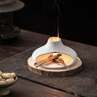 Gohobi Little Chimney Ceramic Aromatherapy Fireplace Burner: White