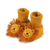 Cotton Knit Baby Slipper Socks: Lion
