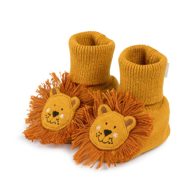Cotton Knit Baby Slipper Socks: Lion