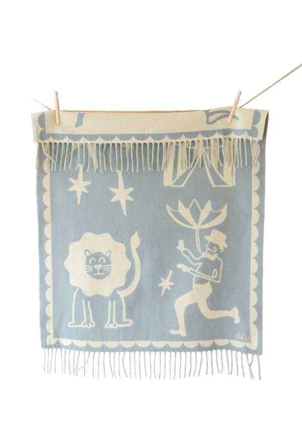 Lambswool Baby Blanket in Circus Jacquard