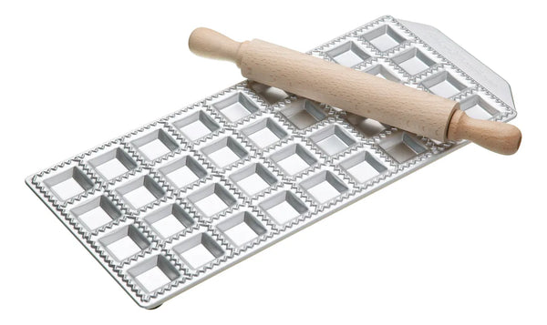 Ravioli Tray and Rolling Pin