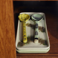 70s Ceramics Set of 2 Serving Spoons, Mines
